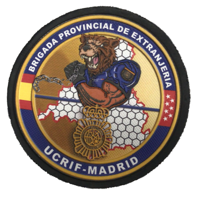 PARCHE GOMA RELIEVE BRIGADA PROVINCIAL EXTRANJERIA Y FRONTERAS POLICIA NACIONAL MADRID