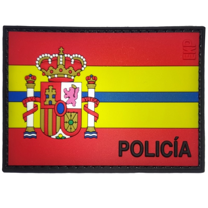 PARCHE PVC BANDERA ESPAÑA 7X5 CM POLICIA